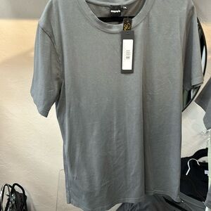 Mono men’s Pima cotton breathable, scallop hem tee in medium gray size 1X